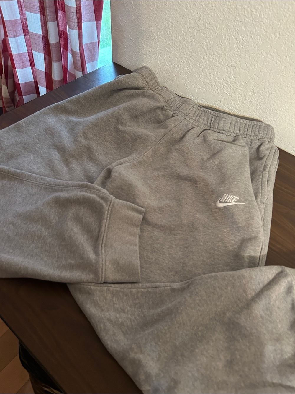 Nike Gray Joggers with White Logo in size XL